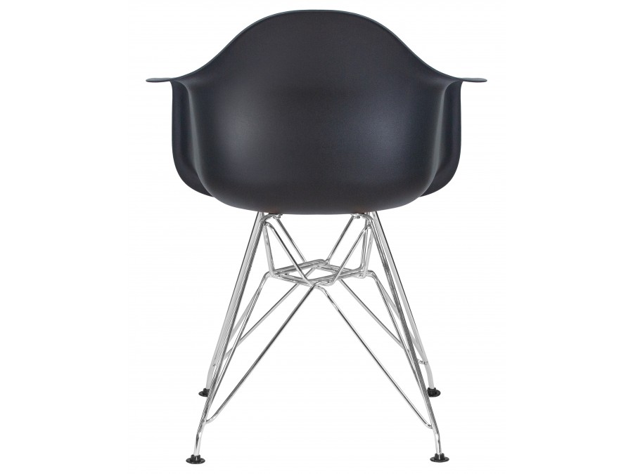 Стул обеденный DOBRIN DAW CHROME, ножки хром, цвет сиденья чёрный