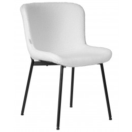 Стул обеденный DOBRIN MILO, черные ножки, белый букле (UF992-01)