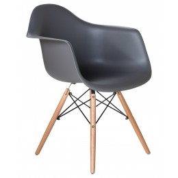 Стул обеденный DOBRIN DAW, ножки светлый бук, цвет сиденья тёмно-серый (GR-04)