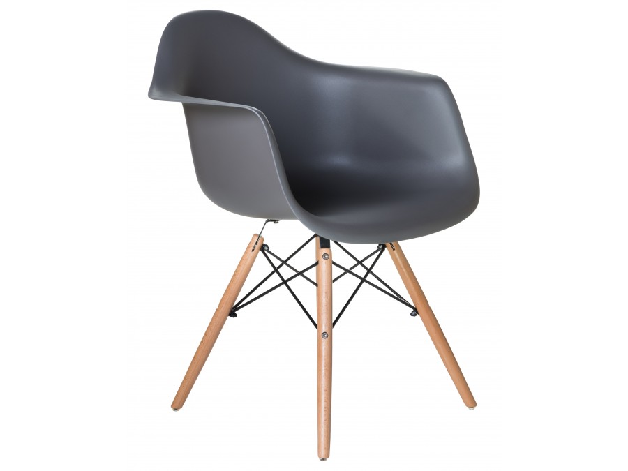 Стул обеденный DOBRIN DAW, ножки светлый бук, цвет сиденья тёмно-серый (GR-04)