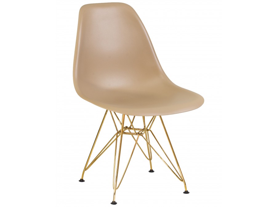 Стул обеденный DOBRIN DSR, ножки золотые, цвет бежевый (GR-03)