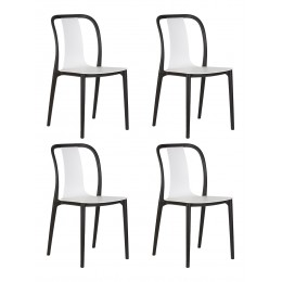 Набор 4 шт Стул обеденный DOBRIN ADAM, черный/белый
