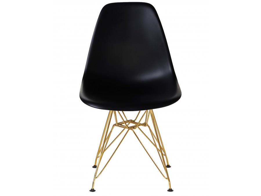 Стул обеденный DOBRIN DSR, ножки золотые, цвет чёрный (B-03)