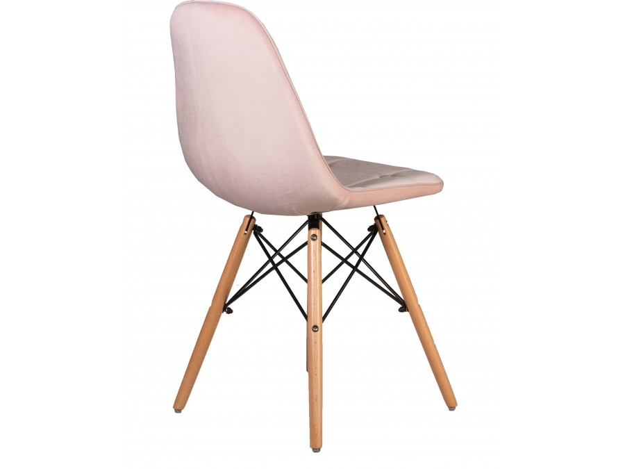 Стул обеденный DOBRIN BENNET, ножки светлый бук, пудрово-розовый велюр (HLR-39)