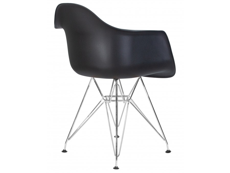 Стул обеденный DOBRIN DAW CHROME, ножки хром, цвет сиденья чёрный
