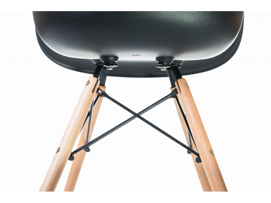 Стул обеденный DOBRIN DAW, ножки светлый бук, цвет сиденья чёрный