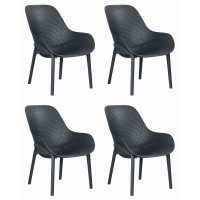 Набор 4 шт Кресло DOBRIN LONZO, антрацит (GR-12) с УФ-защитой
