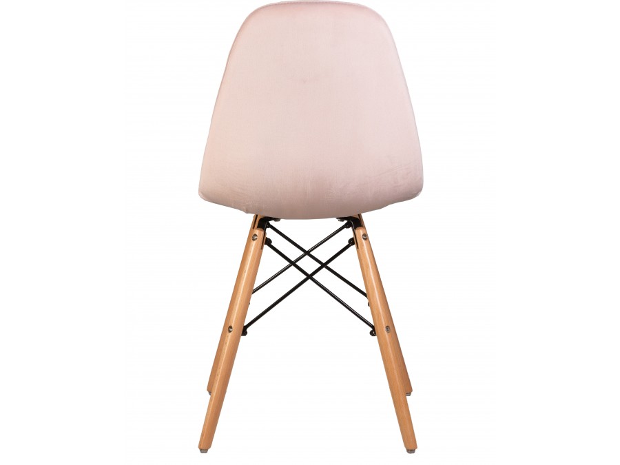 Стул обеденный DOBRIN BENNET, ножки светлый бук, пудрово-розовый велюр (HLR-39)