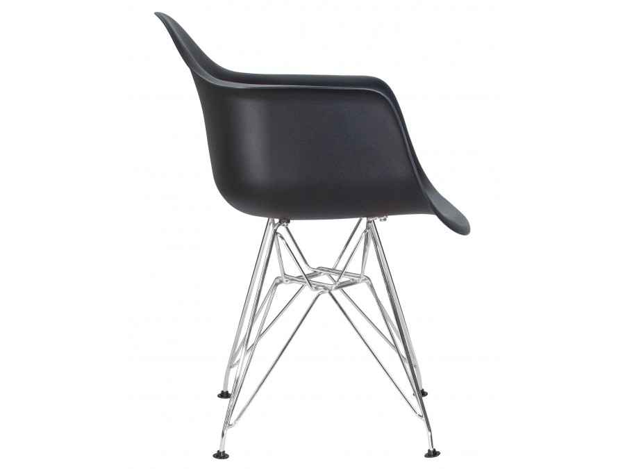 Стул обеденный DOBRIN DAW CHROME, ножки хром, цвет сиденья чёрный