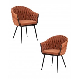 Набор 2 шт Стул обеденный DOBRIN MATILDA, оранжевая ткань (LAR 275-27)