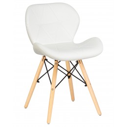 Стул обеденный DOBRIN BUTTERFLY, ножки светлый бук, цвет сиденья белый