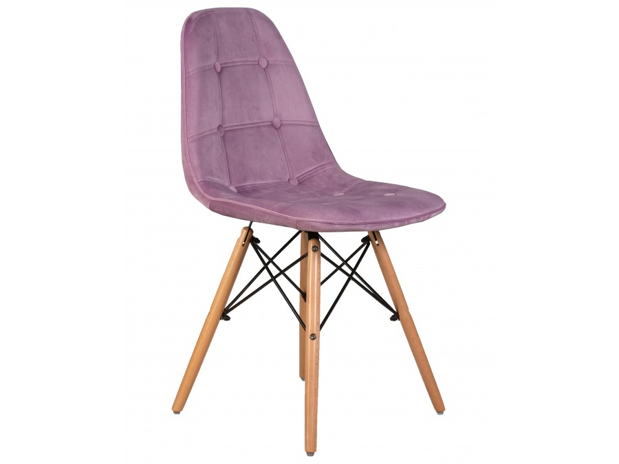 Стул обеденный DOBRIN BENNET, ножки светлый бук, пудрово-сиреневый велюр (HLR-27)