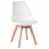 Стул обеденный DOBRIN JERRY SOFT, ножки светлый бук, цвет сиденья белый (W-02)