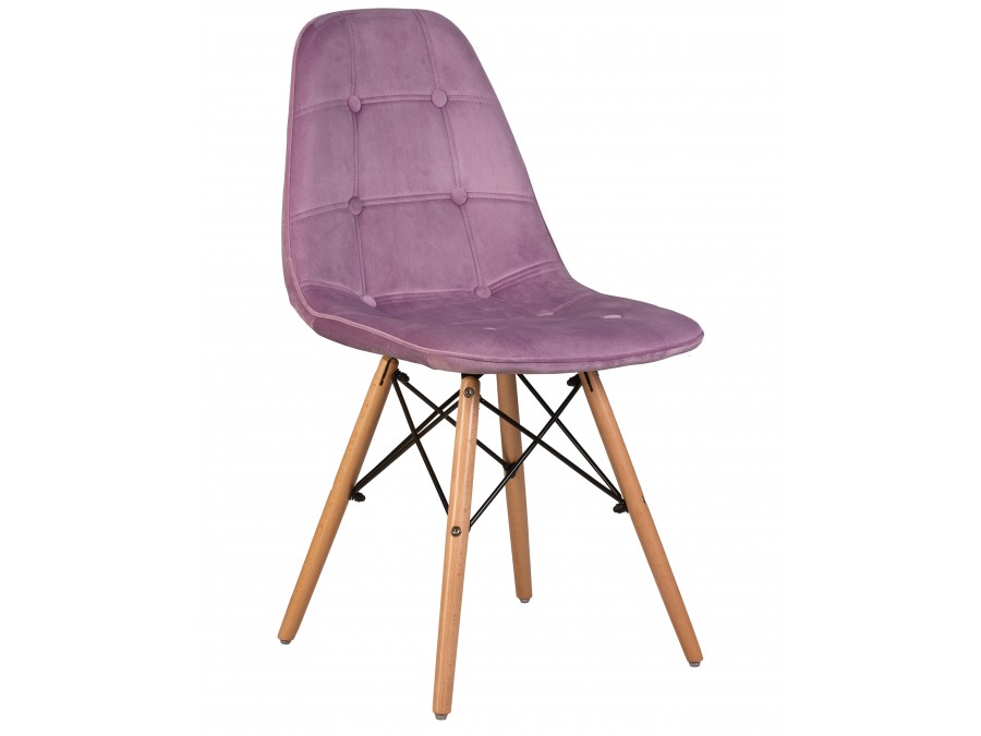 Стул обеденный DOBRIN BENNET, ножки светлый бук, пудрово-сиреневый велюр (HLR-27)