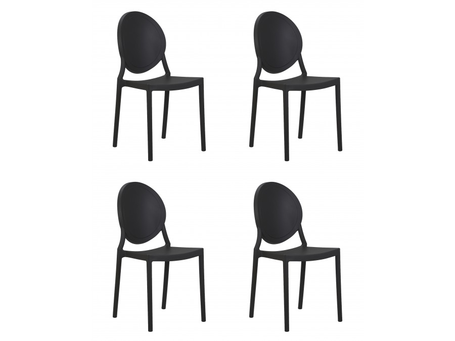 Набор 4 шт Стул обеденный DOBRIN ALBERT, цвет чёрный