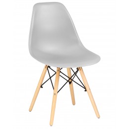 Стул обеденный DOBRIN DSW, ножки светлый бук, цвет светло-серый (GR-01)