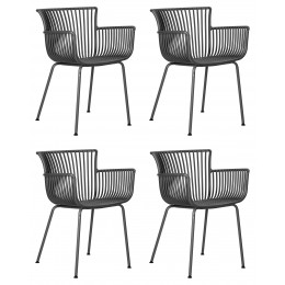 Набор 4 шт Стул обеденный DOBRIN ROSS, темно-серый (GR-04) без подушки