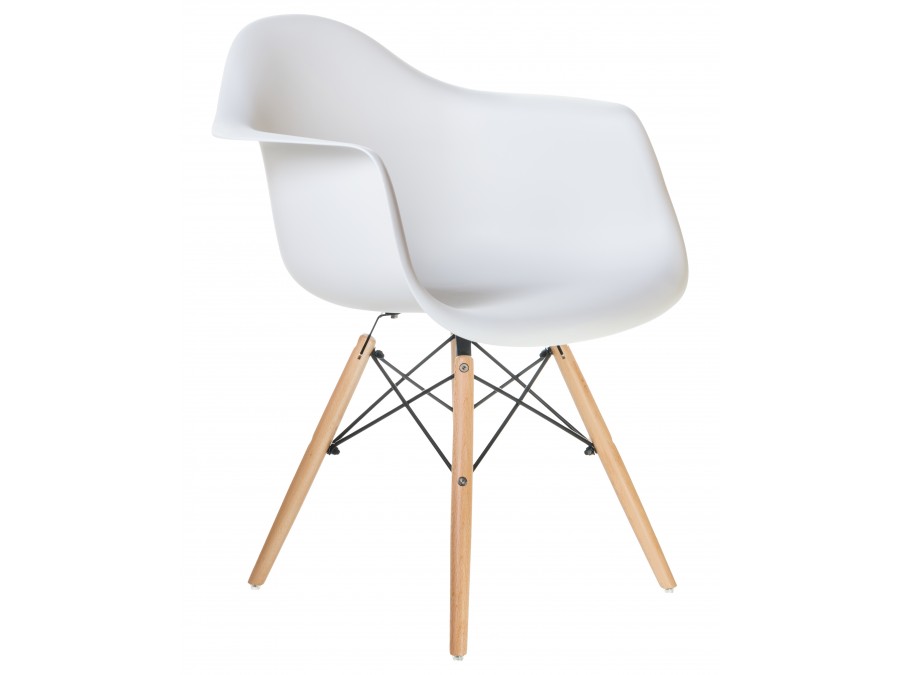 Стул обеденный DOBRIN DAW, ножки светлый бук, цвет сиденья белый