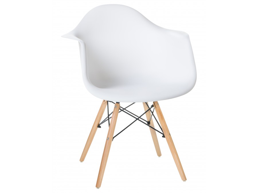 Стул обеденный DOBRIN DAW, ножки светлый бук, цвет сиденья белый