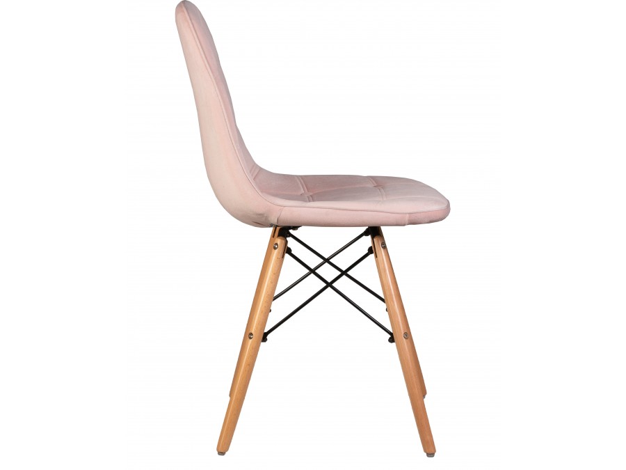Стул обеденный DOBRIN BENNET, ножки светлый бук, пудрово-розовый велюр (HLR-39)