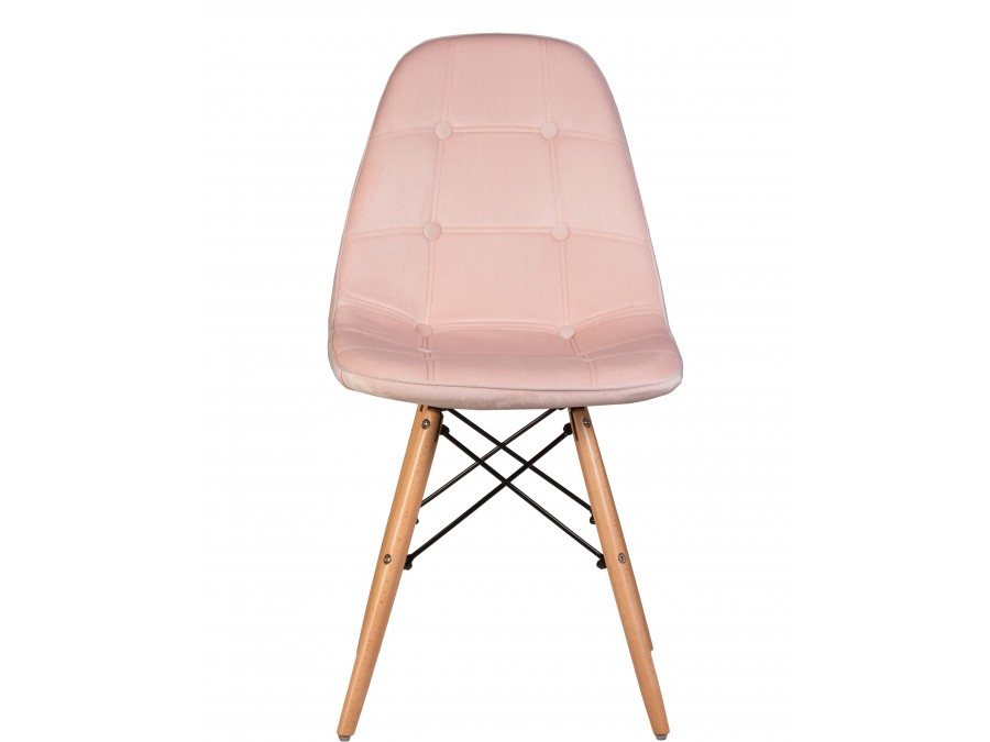 Стул обеденный DOBRIN BENNET, ножки светлый бук, пудрово-розовый велюр (HLR-39)