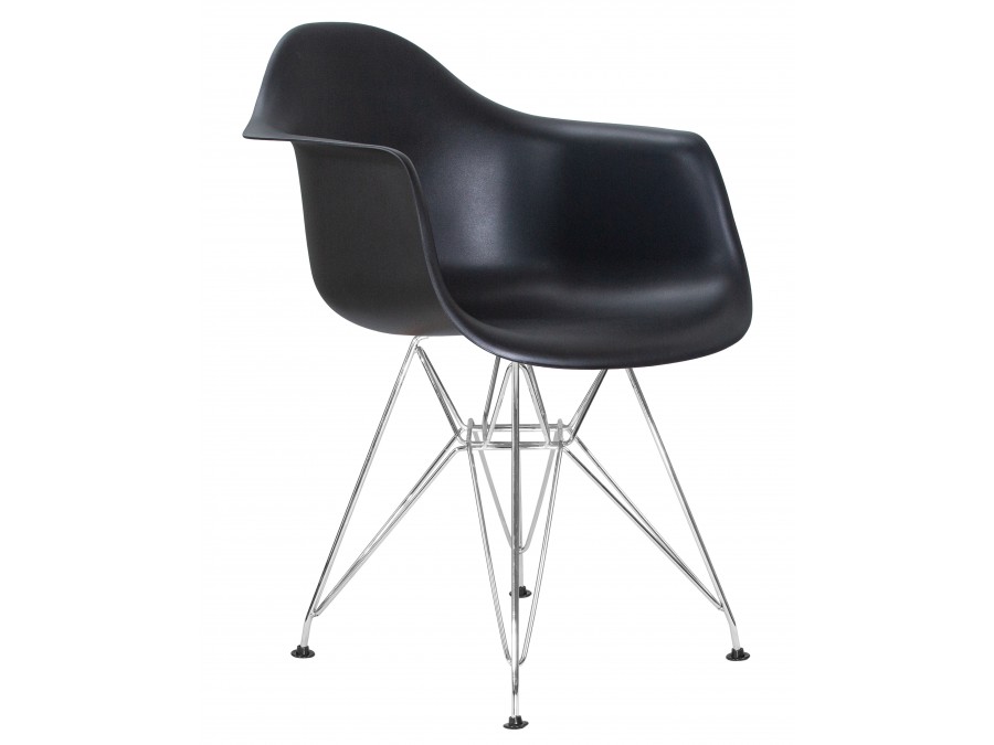 Стул обеденный DOBRIN DAW CHROME, ножки хром, цвет сиденья чёрный