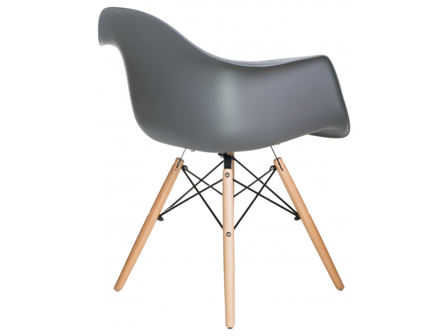 Стул обеденный DOBRIN DAW, ножки светлый бук, цвет сиденья тёмно-серый (GR-04)