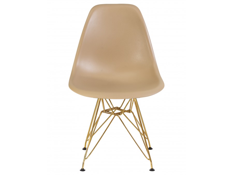 Стул обеденный DOBRIN DSR, ножки золотые, цвет бежевый (GR-03)