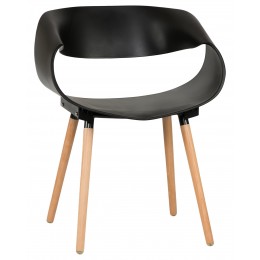 Стул обеденный DOBRIN ALIEN, ножки светлый бук, цвет чёрный (B-03)
