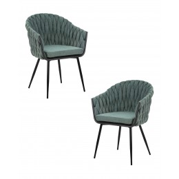 Набор 2 шт Стул обеденный DOBRIN MATILDA, зеленая ткань (LAR 275-23)