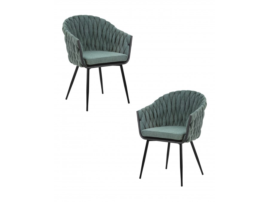 Набор 2 шт Стул обеденный DOBRIN MATILDA, зеленая ткань (LAR 275-23)