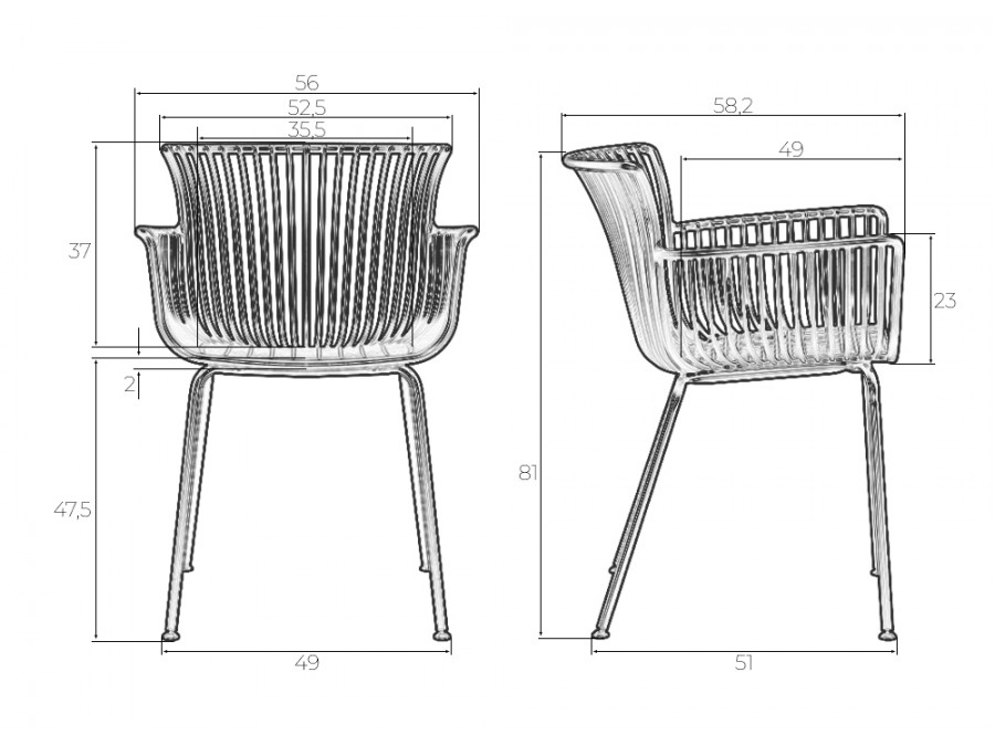 Набор 4 шт Стул обеденный DOBRIN ROSS, черный (B-03) без подушки
