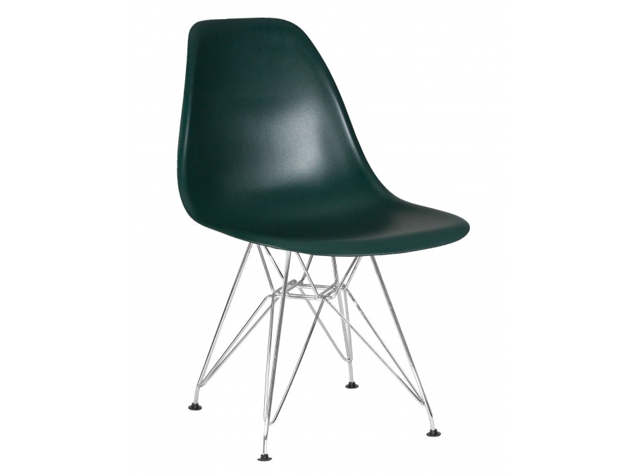 Стул обеденный DOBRIN DSR, ножки хром, цвет тёмно-зеленый (G-13)