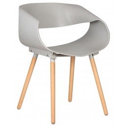 Стул обеденный DOBRIN ALIEN, ножки светлый бук, цвет светло-серый (GR-01)