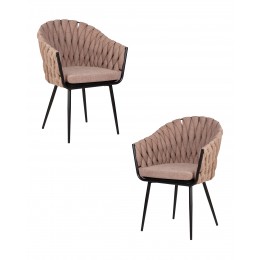 Набор 2 шт Стул обеденный DOBRIN MATILDA, коричневая ткань (LAR 275-3)