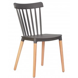 Стул обеденный DOBRIN THEO, ножки светлый бук, цвет темно-серый (GR-04)