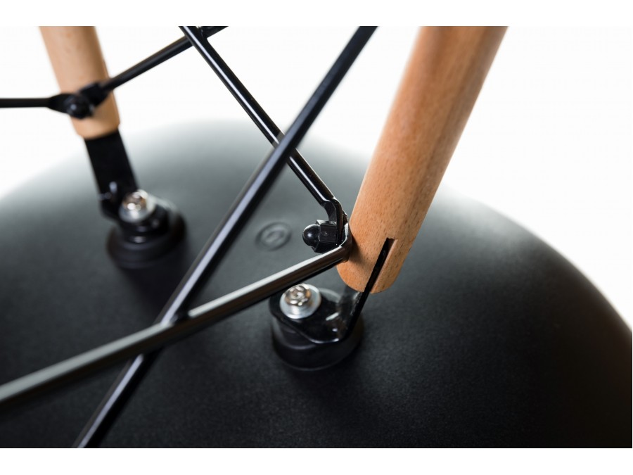 Стул обеденный DOBRIN DAW, ножки светлый бук, цвет сиденья чёрный