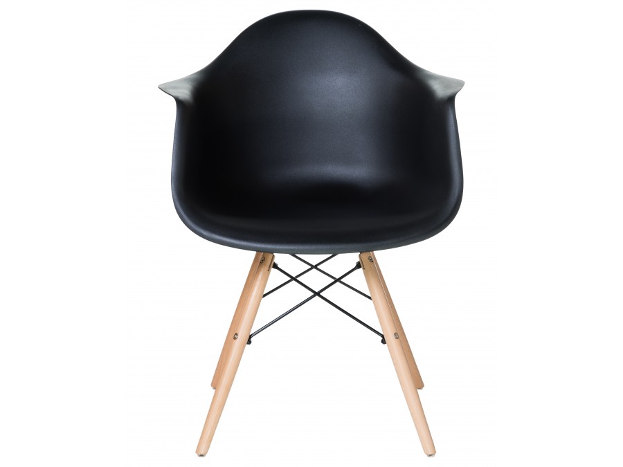 Стул обеденный DOBRIN DAW, ножки светлый бук, цвет сиденья чёрный