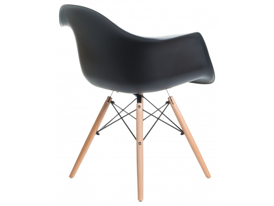 Стул обеденный DOBRIN DAW, ножки светлый бук, цвет сиденья чёрный