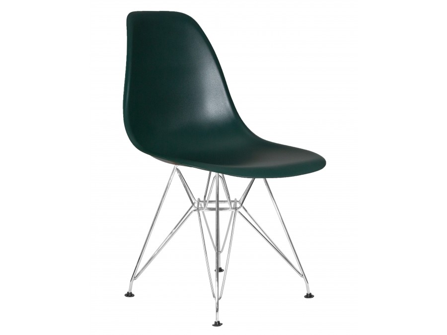 Стул обеденный DOBRIN DSR, ножки хром, цвет тёмно-зеленый (G-13)