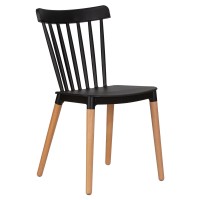 Стул обеденный DOBRIN THEO, ножки светлый бук, цвет черный (B-03)