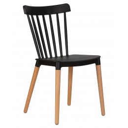Стул обеденный DOBRIN THEO, ножки светлый бук, цвет черный (B-03)
