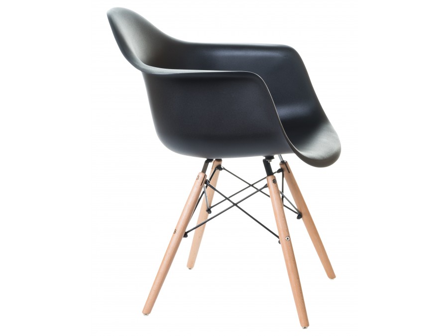 Стул обеденный DOBRIN DAW, ножки светлый бук, цвет сиденья чёрный