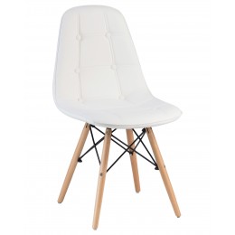 Стул обеденный DOBRIN BENNET, ножки светлый бук, белый