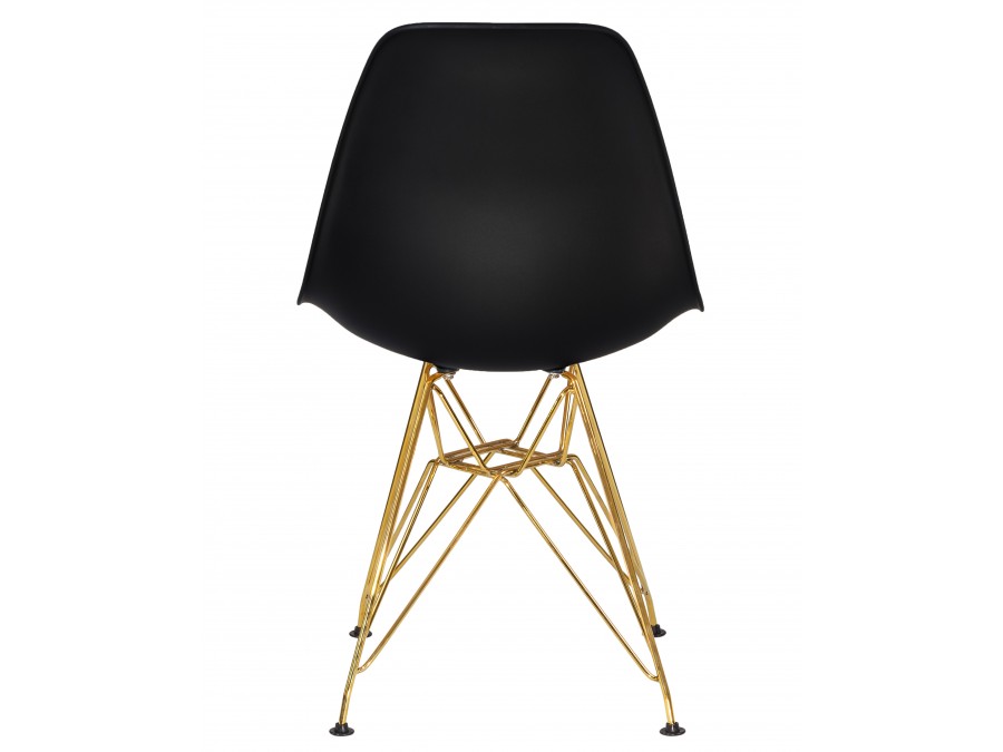 Стул обеденный DOBRIN DSR, ножки золотые, цвет чёрный (B-03)