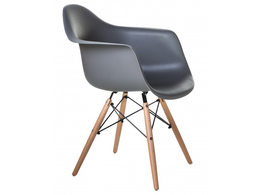 Стул обеденный DOBRIN DAW, ножки светлый бук, цвет сиденья тёмно-серый (GR-04)