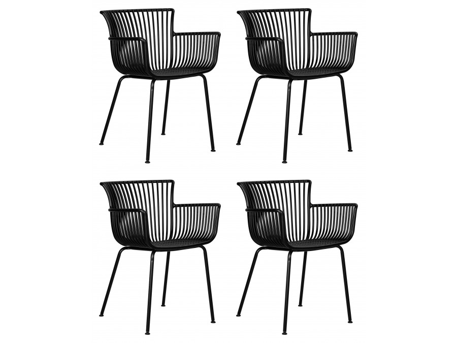 Набор 4 шт Стул обеденный DOBRIN ROSS, черный (B-03) без подушки
