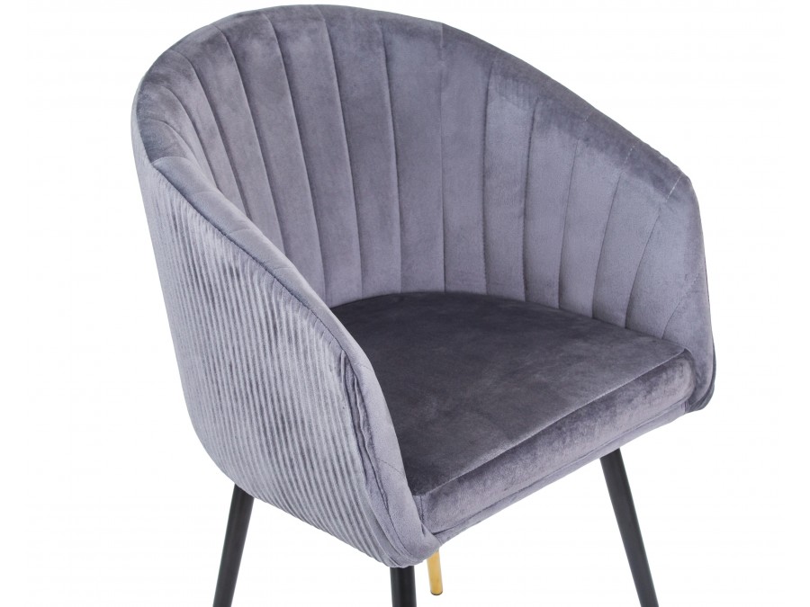 Стул обеденный DOBRIN MARY, серый велюр (1922-19)