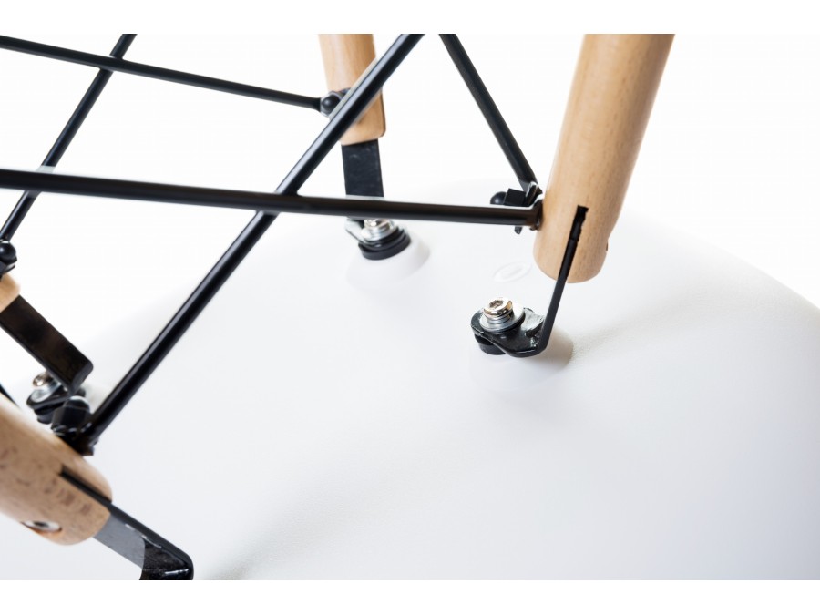 Стул обеденный DOBRIN DAW, ножки светлый бук, цвет сиденья белый