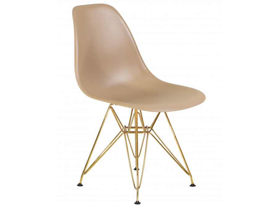 Стул обеденный DOBRIN DSR, ножки золотые, цвет бежевый (GR-03)